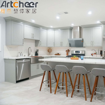 ποιότητας  American Style Ready to Assemble White Shaker Style Modular Kitchen Cabinet Solid Wood εργοστάσιο