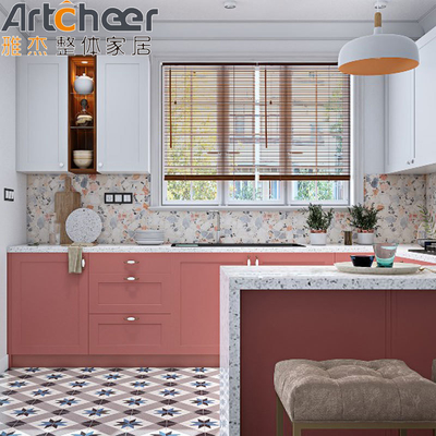Αγορά Υψηλού επιπέδου knock down design ροζ ντουλάπια κουζίνας διακοπή τύπου ντουλάπια βάση σε απευθείας σύνδεση κατασκευή