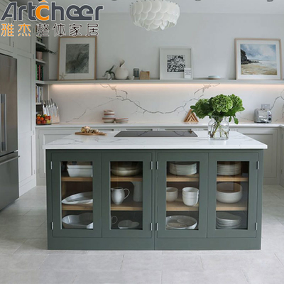 ποιότητας  Marble Custom Kitchen Islands Center Bar Cabinet with Stone Top and Durable Door Base Cabinets εργοστάσιο