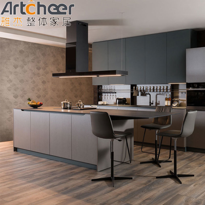 ποιότητας  Plywood Modern Stylish Ready to Assemble Modular Kitchen Cabinet Furniture in Black εργοστάσιο