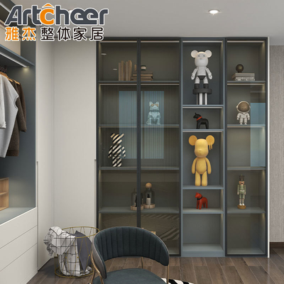 ποιότητας  Customized Wooden Clothes Hinge Door Wardrobe with LED Closet Modern Bedroom εργοστάσιο