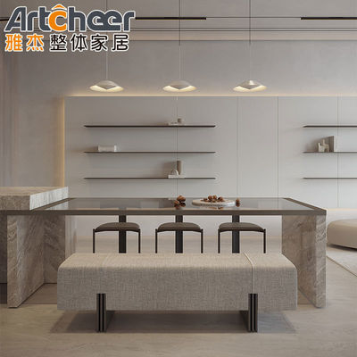 Προσαρμοσμένο μέγεθος Σκληρό ξύλο Luxury Design Εστιατόριο Κουζίνας Σπίτι με πλήρη Bullnose countertop